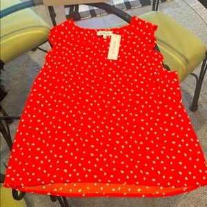 Gilli Red Polka Dot Sleeveless Top